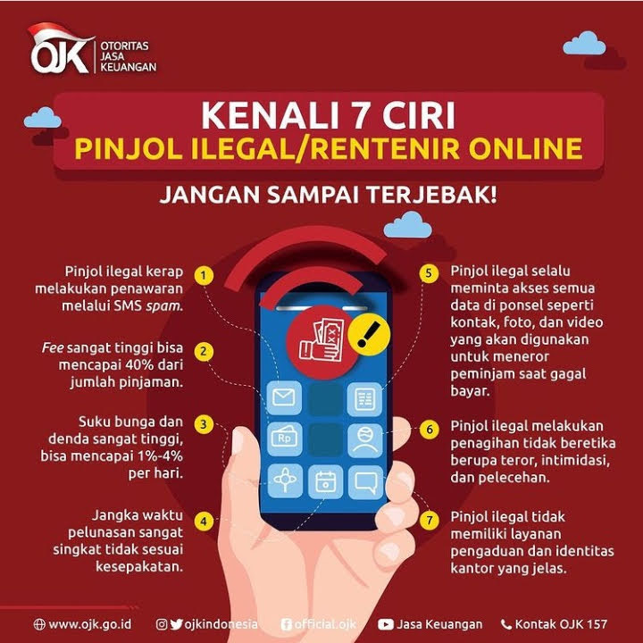 Infografis Ciri-ciri Pinjol Ilegal