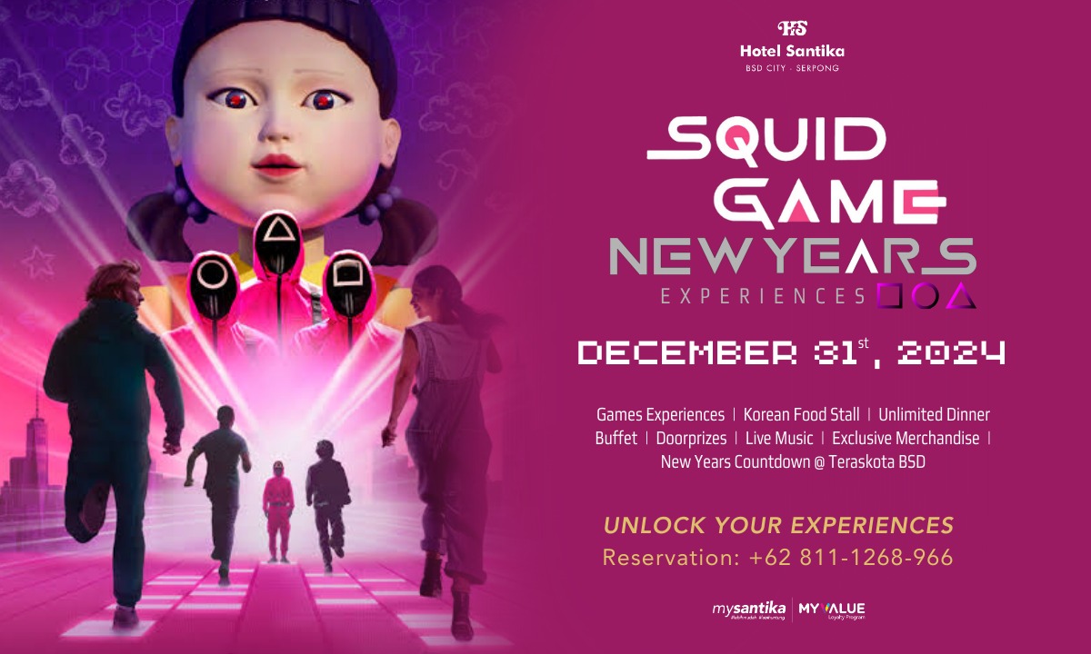 Foto Bareng Young Hee dan Rasakan Sensasi Permainan Squid Game Sambil Tahun Baruan di Hotel Santika BSD City