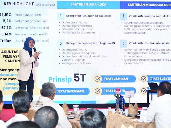 Plt Dirut Jasa Raharja Dewi Aryani Suzana pada Rapat Kerja Tim Task Force di Bali